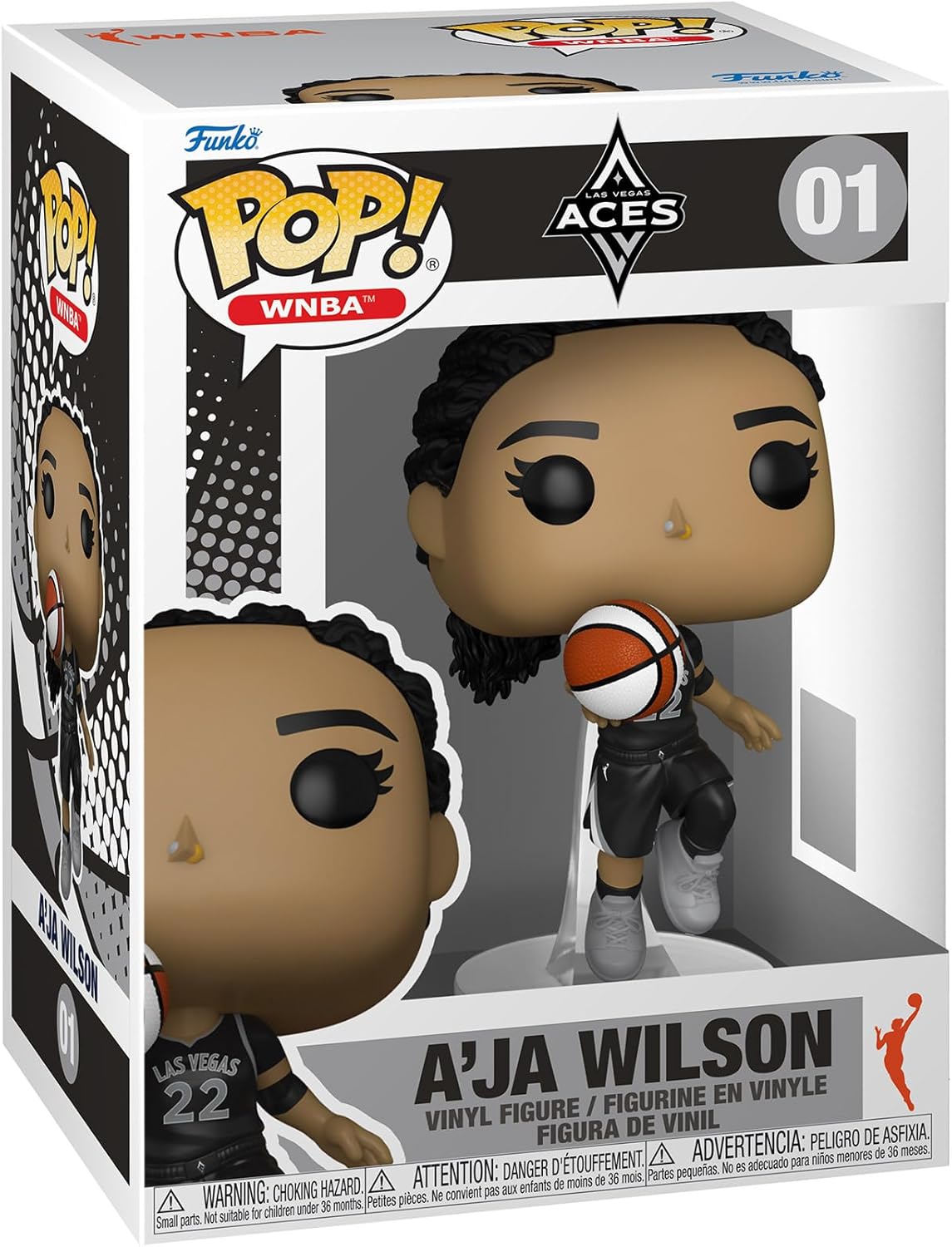 WNBA Aces A'ja Wilson Funko Pop! Vinyl Figure #01 with Funko Protector