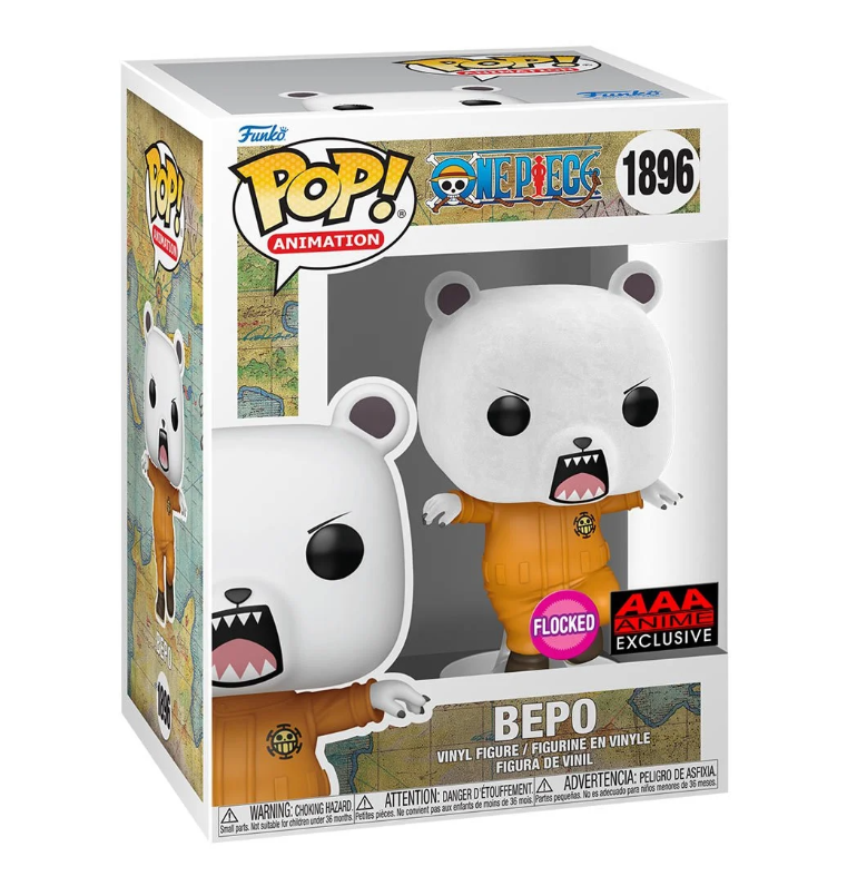 One Piece Bepo Bear Flocked Funko Pop! Vinyl Figure #1896 - AAA Anime Exclusive with Funko Protector