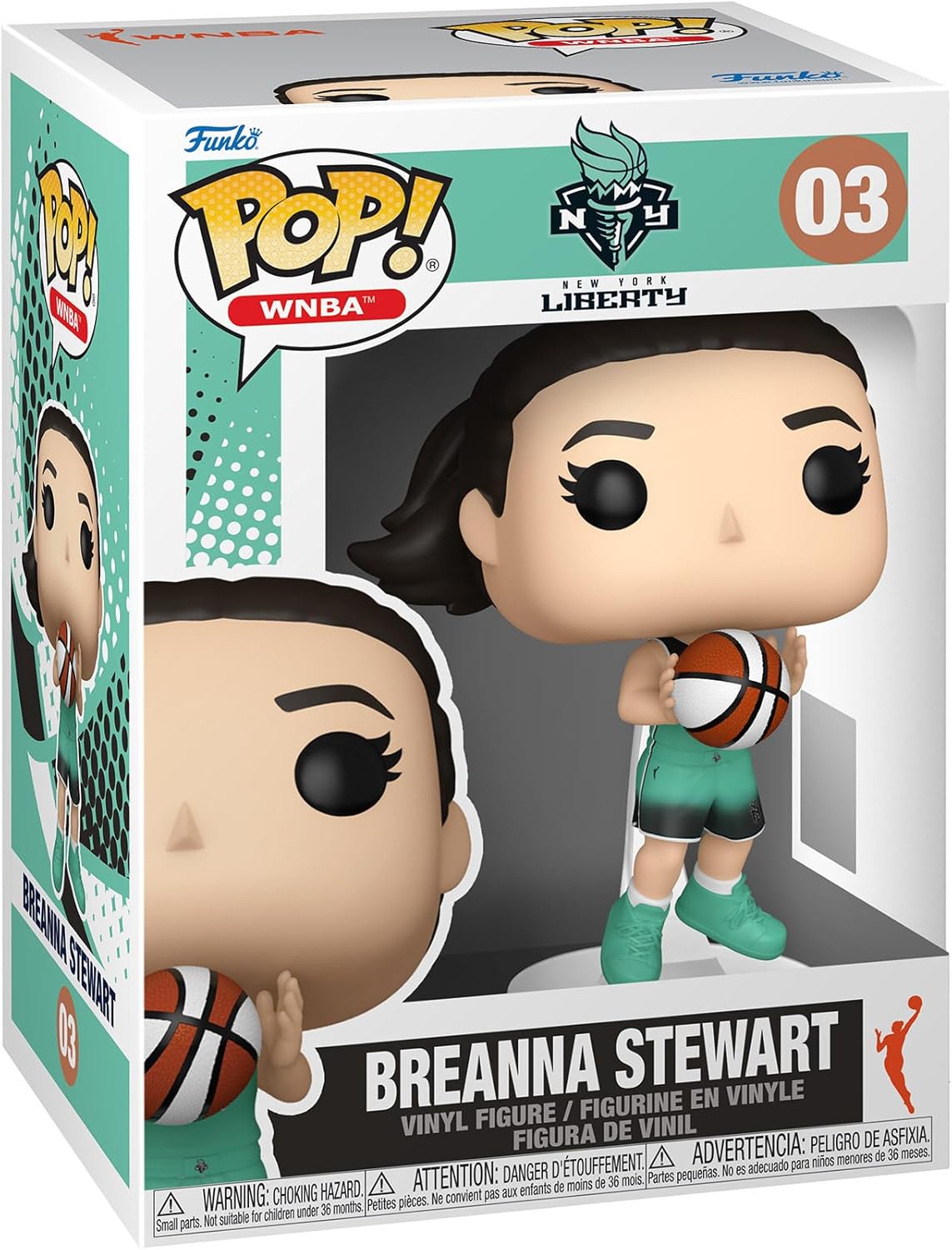 WNBA Liberty Breanna Stewart Funko Pop! Vinyl Figure #03 with Funko Protector