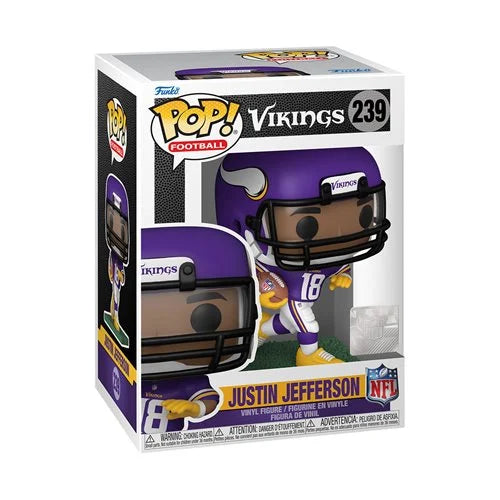 NFL Vikings Justin Jefferson Funko Pop! Vinyl Figure #239 with Funko Protector