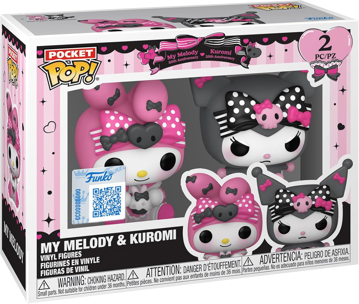 Sanrio My Melody 50th and Kuromi 20th Anniversary Funko Pocket Pop! Key Chain 2-Pack -Specialty Series
