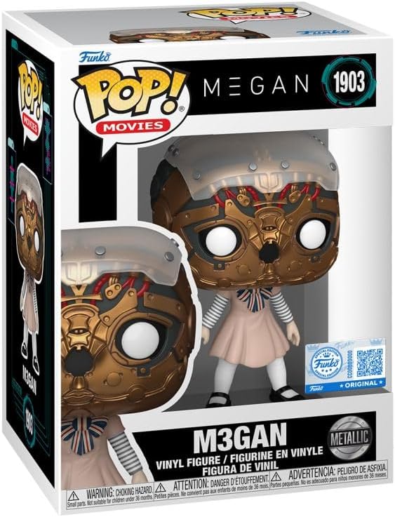 M3GAN Metallic Funko Pop! Vinyl Figure #1903 - Entertainment Earth Exclusive with Funko Protector