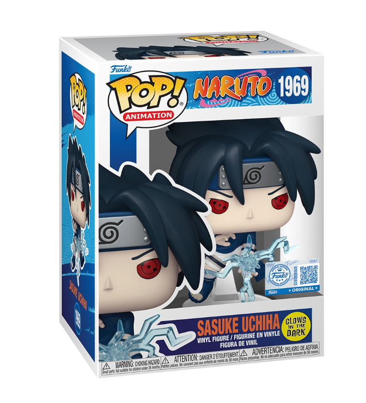 Naruto Sasuke Uchiha (Chidori) Glow-in-the-Dark Funko Pop! Vinyl Figure #1969 - Entertainment Earth Exclusive with Funko Protector