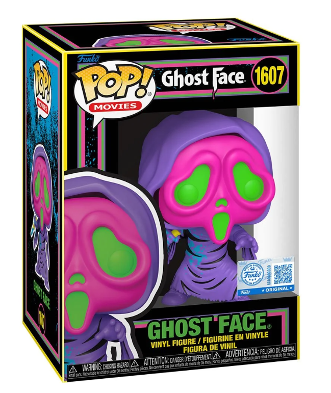 Scream Ghost Face Black Light Funko Pop! Vinyl Figure #1607 - Entertainment Earth Exclusive with Funko Protector