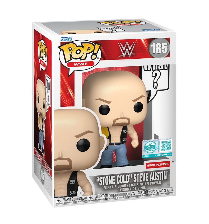 WWE Stone Cold Steve Austin (What?) Pop! Sayings Funko Pop! Vinyl Figure #185 - Entertainment Earth Exclusive w/ Funko Protector