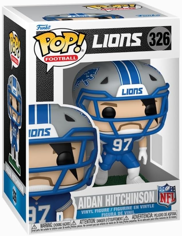 Funko Pop! NFL Detroit Lions Aidan Hutchinson Vinyl Figure #326 with Protector