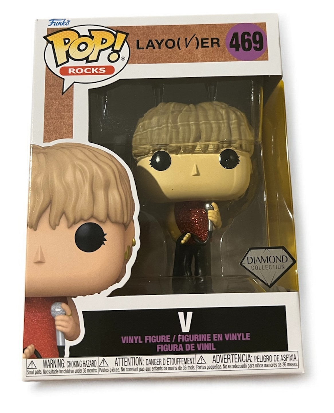 BTS Solo V Layo(v)er (Love Me Again) Funko Pop! Vinyl Figure #469 Diamond Collection with Funko Protector