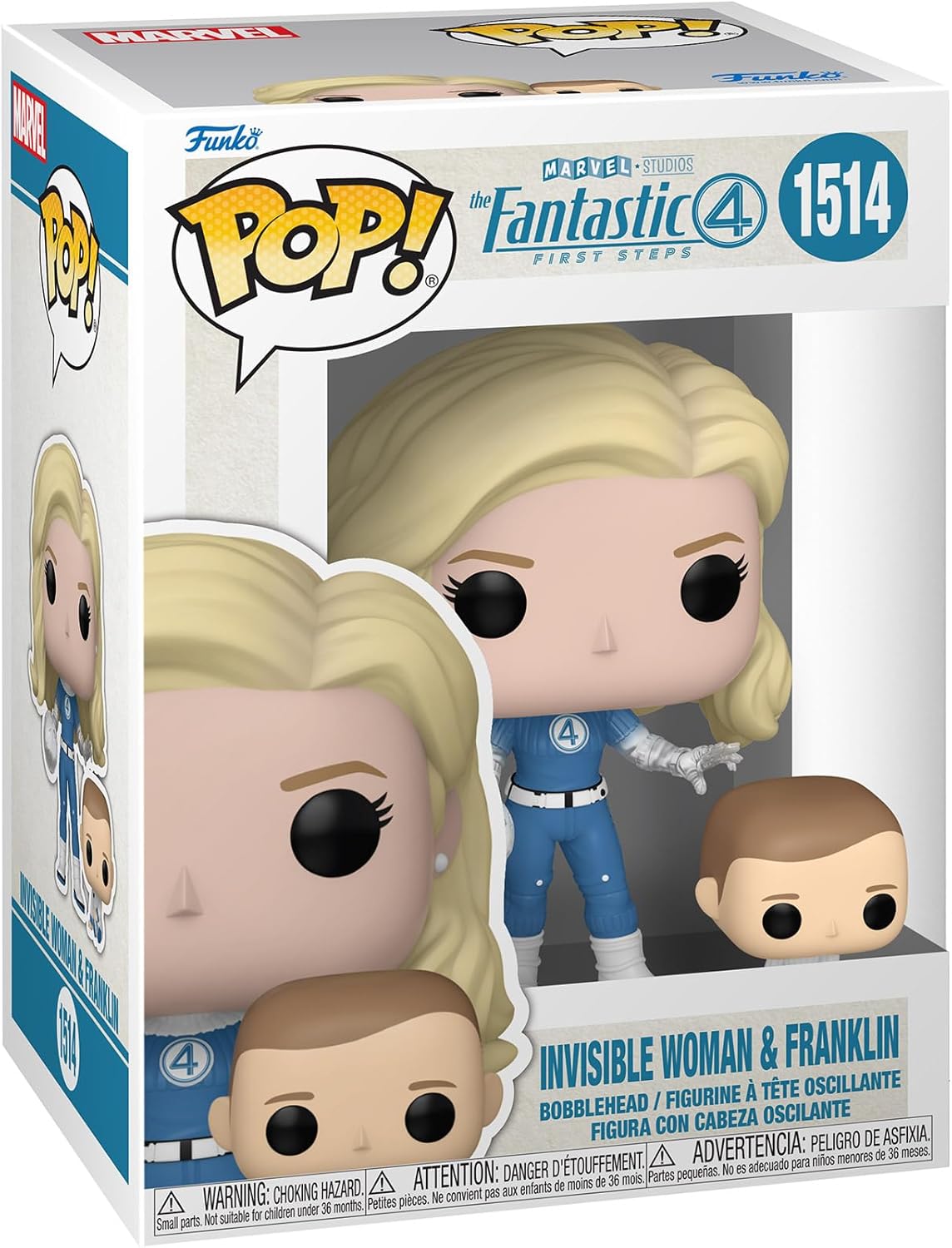 The Fantastic Four: First Steps Invisible Woman & Franklin Funko Pop! Vinyl Figure and Buddy #1514 with Funko Protector