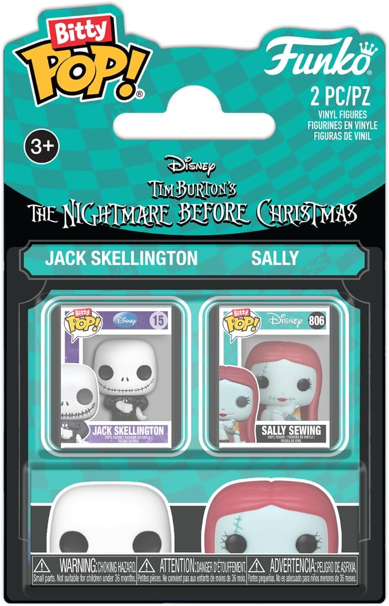 The Nightmare Before Christmas Jack and Sally Funko Bitty Pop! Mini-Figure 2-Pack