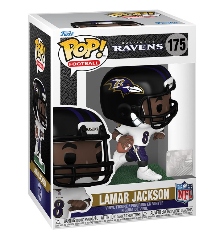 NFL Baltimore Ravens Lamar Jackson (Away Jersey) Funko Pop! Vinyl Figure #175 with Funko Protector
