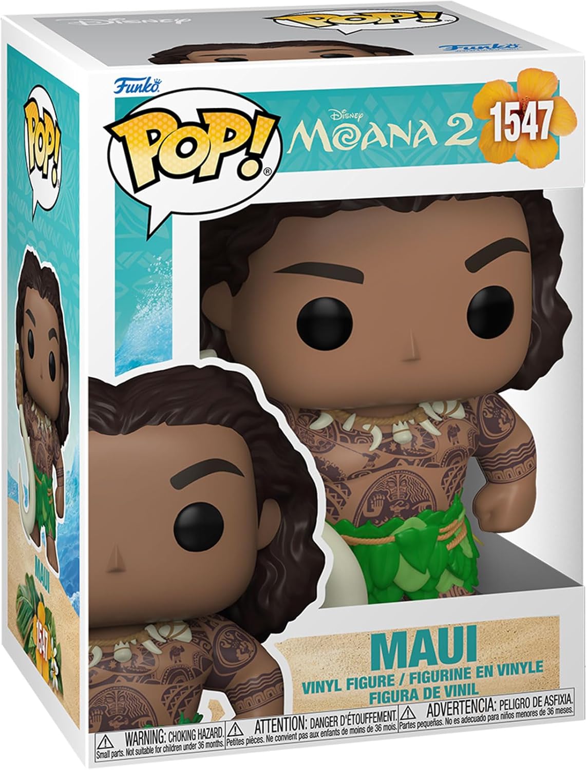 Moana 2 Maui with Fish Hook Funko Pop! Vinyl Figure #1547 with Funko Protector