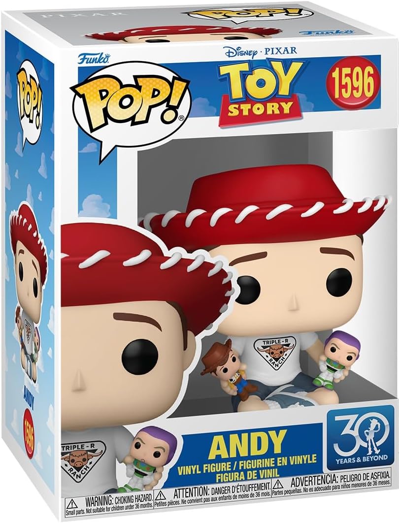 Toy Story 30th Anniversary Andy with Buzz Lightyear and Woody Funko Pop! Vinyl Figure #1596 with Funko Protector