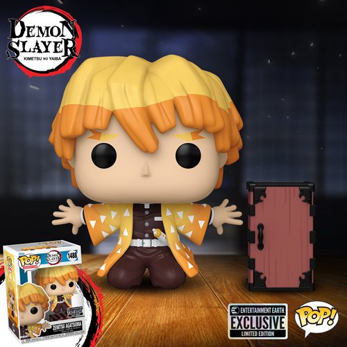 Demon Slayer Zenitsu Protecting Nezuko's Box Funko Pop! Vinyl Figure #1488- Entertainment Earth Exclusive with Funko Protector